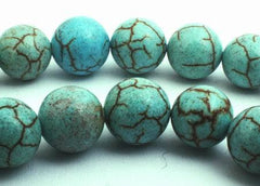 Turquoise Howlite Cross Beads – 8x10mm – 15.5 Inch Strand – Blue Or White