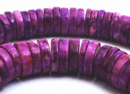146 x 10mm Natural Light Purple Sugilite Heishi Disc Beads