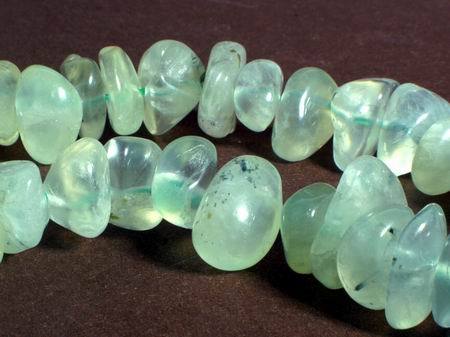 70 Green Prehnite Nugget Beads