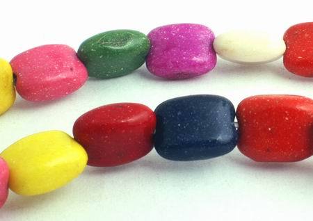 50 Summer Rainbow Turquoise 8mm Nugget Beads - Colourful