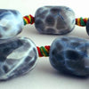 Distinctive Faceted Slate Grey Crab Fire Agate Barrel Beads - Large 18mm