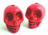 2 Large Carved Turquoise Haunting Pink Skull Beads