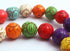 Large Victorian Rainbow Turquoise Beads - 10mm