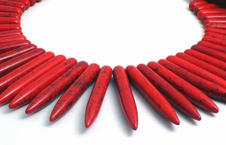 66 Unusual Heavy Red Turquoise Spike  Icicle Beads - each 45mm Long!