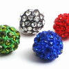 Bling Bling Disco Rhinestone Charm Beads - Red, Green, Blue or White