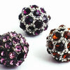 Purple or Amber Rhinestone  Bling Bling Charm Beads