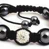 Blinged Hematite Shamballa-Type Disco Ball Bracelet - for Protection