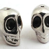 2 Heavy Solid Metal Skull Beads - 12 x 9mm