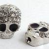 Crystal Blinged Metal Skull Charm Bead