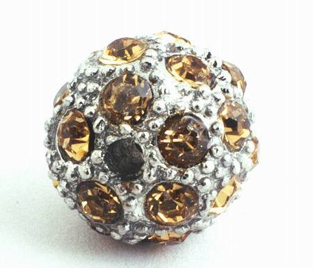 Heavy 12mm Gold  Bling Bling Rhinestone  Charm Bead