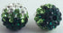 Graduated Green Bling Rhinestone Charm Beads