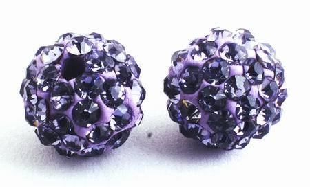 Deep Violet Rhinestone Charm Bead