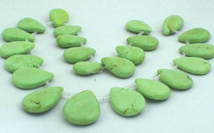 Slinky Long Green Carnelian Teardrop Beads: MrBead