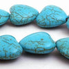 26 Irresistible Blue Turquoise Puff 16mm Heart Beads