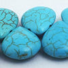 52 Lush Blue Turquoise 19mm Briolette Beads - Heavy!