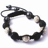Black & White Crystal Shamballa-Type Bracelet