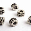 50 Solid Metal Tyre Barrel Spacer Beads