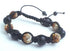 Amber, White & Black Blinged Crystal Shamballa-Like Bracelet