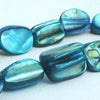 Amazing Shimmering Large Aqua-Blue Mother-Of-Pearl Beads