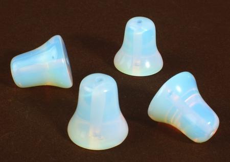 4 Unusual Opalite Moonstone Bell Beads