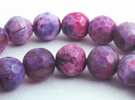 Faceted Lavender Crab Fire Agate Beads - Versatile 6mm