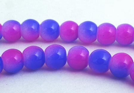 Eye-catching Lavender & Blue Glass Beads - 6mm