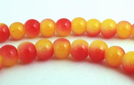 Romantic Sunset-Red & Yellow Glass Beads - 6mm