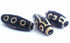 2 Shiny Multi-Eye Dzi Agate Beads - 25mm