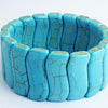 Chunky Blue Turquoise S-Shapes Bracelet - Heavy!