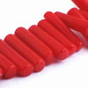 152 Vibrant Fire-engine Red Sea Bamboo Coral Tube Beads - 12mm x 3mm