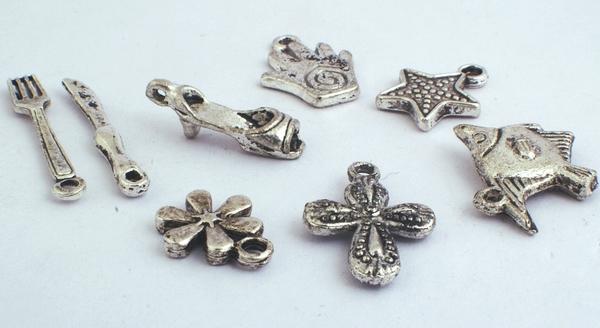 6 to 10 Silver Charms for Charm Bracelets