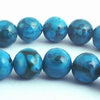 Lustrous Blue Marble Calsilica Beads - 6mm