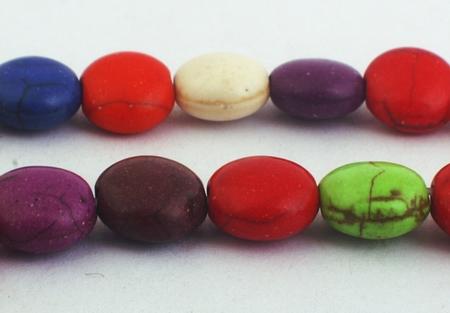 Colourful Rainbow Turquoise Button Beads - 8mm x 5mm