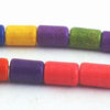 Colourful Rainbow Turquoise Tube Beads