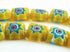 Enticing Yellow & Blue Flower Millefiori Square Beads