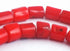 Chunky Chinese Red Root Coral Barrel Beads - A Grade
