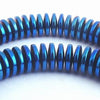 156 Heavy High-Tech Metallic Blue Hematite Heishi Rondelle Beads