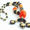 Breathtaking Orange Amber & Bone Necklace