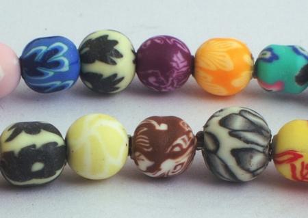 Colourful 6mm Summer Fimo Beads