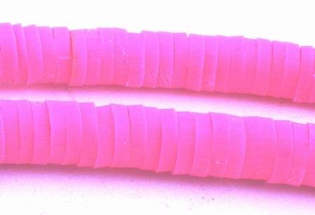Over-300 Delightful Hot-Pink Fimo Heishi Beads