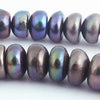 Large Silver Black 10mm Pearl Rondelle Beads