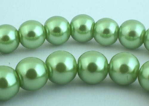 Breathtaking Olive Green Glass Pearl Beads - 8mm