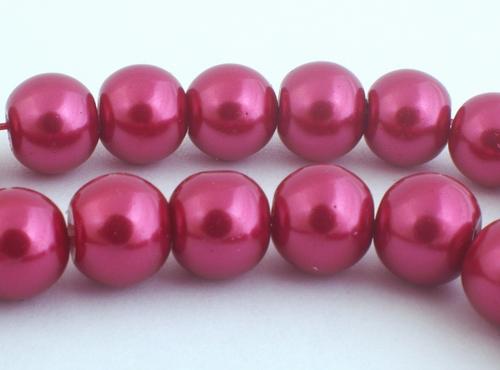 Gorgeous Cranberry Glass Pearl Beads - 8mm