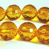 14 Large Faceted Citrine Beads - 14mm
