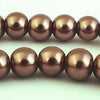 Blissful Chestnut Glass Pearl Beads - 8mm