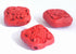 4 Fire-Red Diamond Cinnabar Button Beads