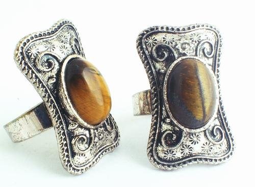 Enchanting Tigereye Victorian Ring - Relieves Worries!