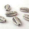 25 Aztec Flat Oval Silver Spacer Beads
