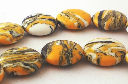 Alluring Yellow Button Calsilica Beads 10mm or 14mm