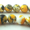 Distinctive Summer Yellow & Black Calsilica Beads - 6mm or 10mm
